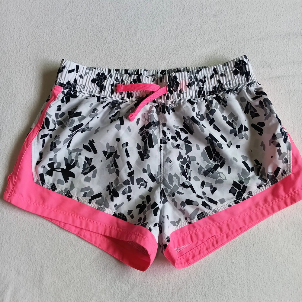 Under Armour Sz Gurls M Pink, White and Black Athletic Shorts With Stretch Waist